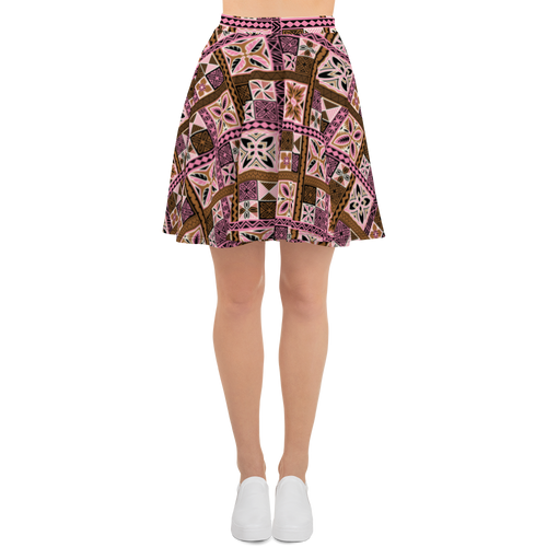 Neapolitan Tiki Squares Skater Skirt