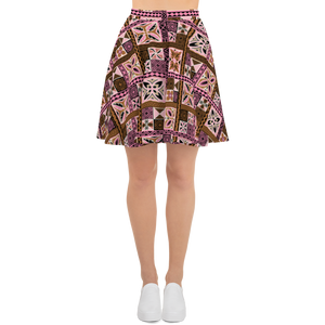 Neapolitan Tiki Squares Skater Skirt