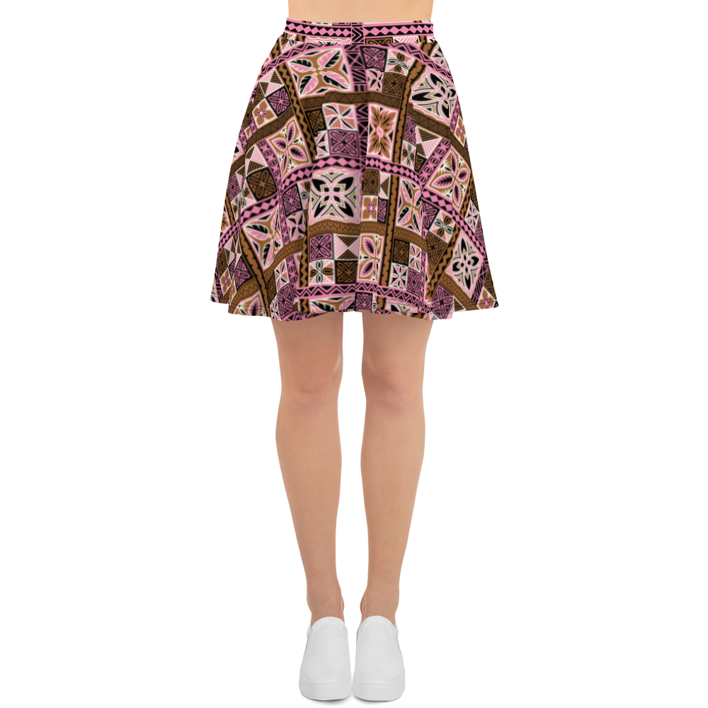 Neapolitan Tiki Squares Skater Skirt