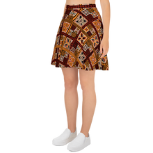 Load image into Gallery viewer, Tiki Squares Skater Skirt