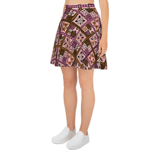 Load image into Gallery viewer, Neapolitan Tiki Squares Skater Skirt