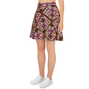 Neapolitan Tiki Squares Skater Skirt