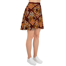 Load image into Gallery viewer, Tiki Squares Skater Skirt