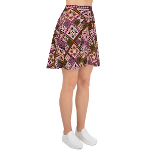 Neapolitan Tiki Squares Skater Skirt