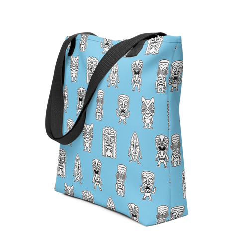 Blue and White Little Tikis Tote bag