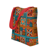 Load image into Gallery viewer, Beach Tiki Squares Tote bag