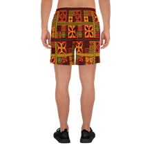 Load image into Gallery viewer, Fiery Tiki Squares Athletic Long Shorts