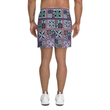 Load image into Gallery viewer, Purple Tiki Squares Athletic Long Shorts