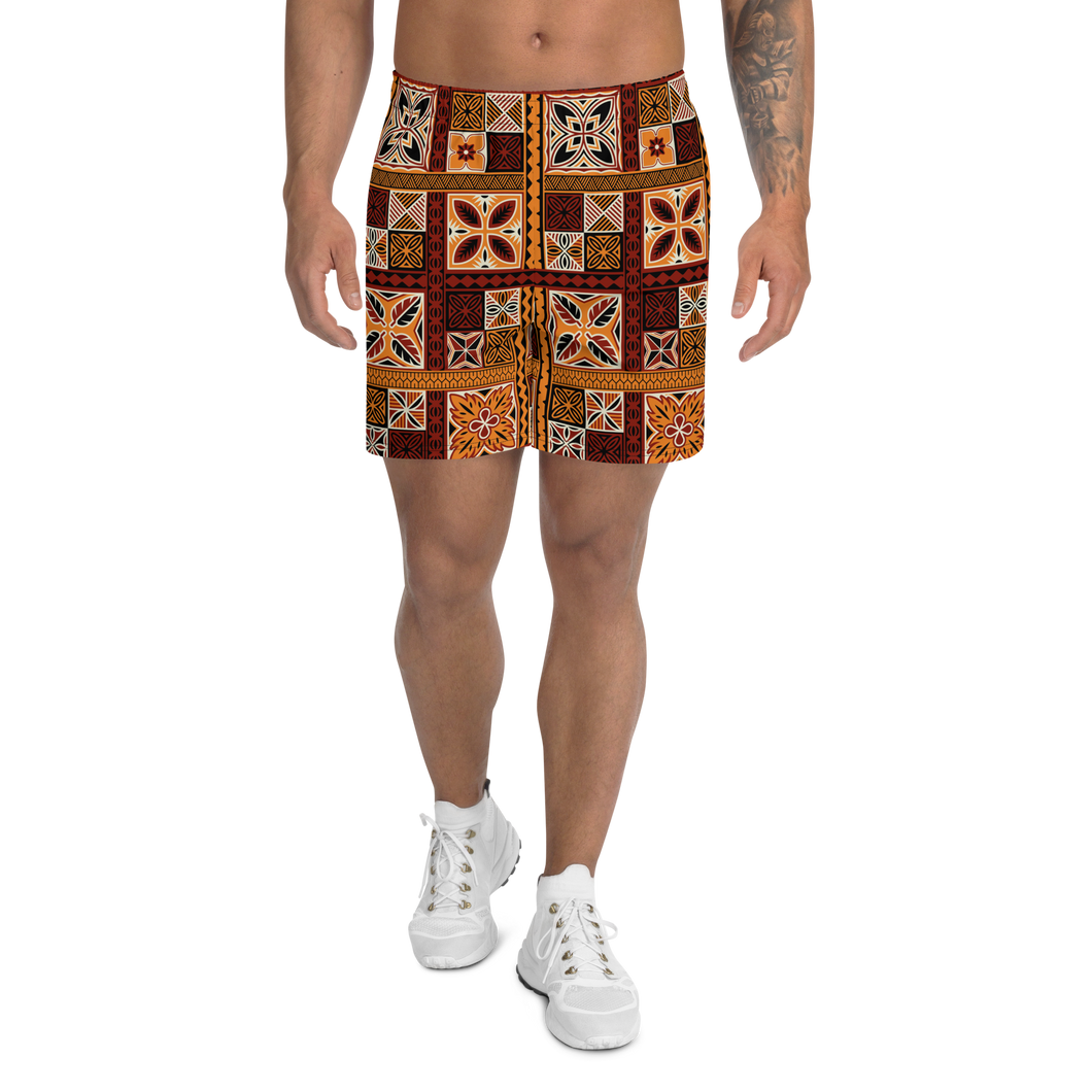 Tiki Squares Athletic Long Shorts