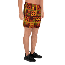 Load image into Gallery viewer, Fiery Tiki Squares Athletic Long Shorts