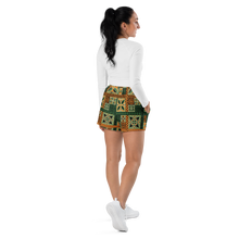 Load image into Gallery viewer, Green Tiki Squares Athletic Shorts