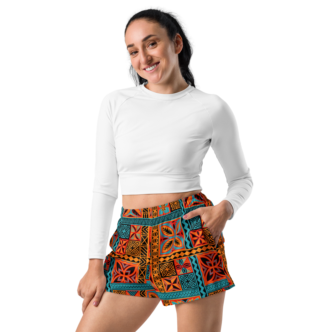 Beach Tiki Squares Athletic Shorts