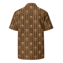 Load image into Gallery viewer, Brown Tiki Pattern Unisex button shirt