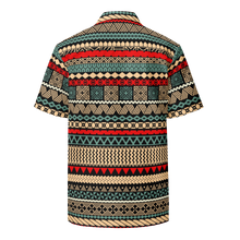 Load image into Gallery viewer, Beach Tiki Striped Unisex button shirt