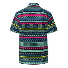 Load image into Gallery viewer, Retro Beach Tiki Striped Unisex button shirt