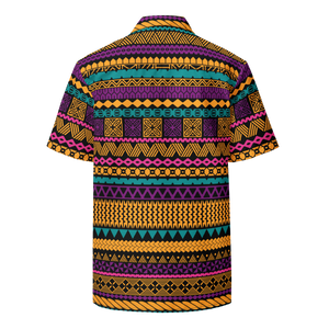 Retro Tiki Striped Unisex button shirt