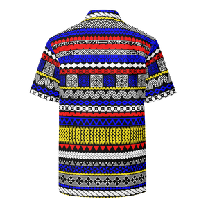 Lichtenstien Tiki Striped Unisex button shirt