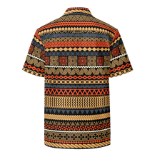 Load image into Gallery viewer, Beach Brown Tiki Striped Unisex button shirt