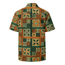 Load image into Gallery viewer, Green Tiki Squares Unisex button shirt