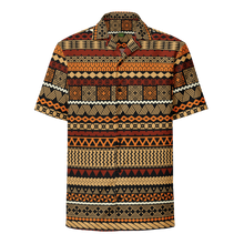 Load image into Gallery viewer, Earth Toned Tiki Striped Unisex button shirt