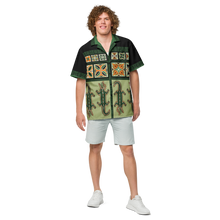 Load image into Gallery viewer, Green Tiki Crocodile Unisex button shirt