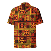 Load image into Gallery viewer, Fiery Tiki Squares Unisex button shirt