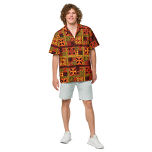 Load image into Gallery viewer, Fiery Tiki Squares Unisex button shirt