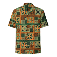 Load image into Gallery viewer, Green Tiki Squares Unisex button shirt