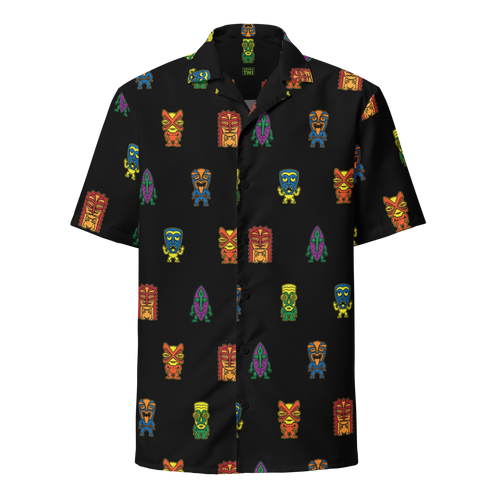 Colorful Little Tikis Unisex Button Shirt