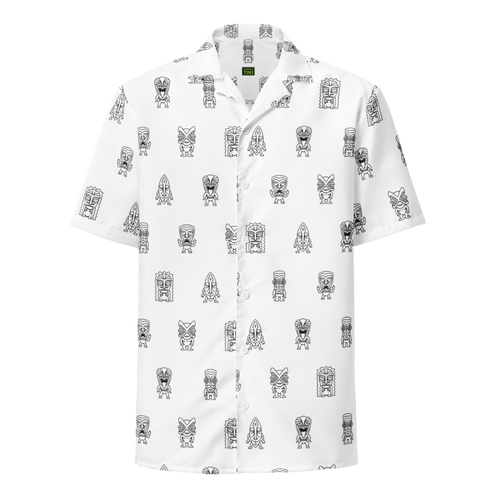 White Little Tikis Unisex button shirt