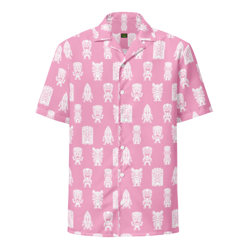 Pink Little Tikis Unisex button shirt