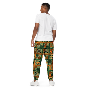 Green Tiki Squares Unisex track pants