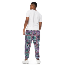 Load image into Gallery viewer, Purple Tiki Squares track pants