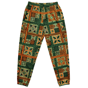 Green Tiki Squares Unisex track pants