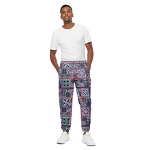 Load image into Gallery viewer, Purple Tiki Squares track pants