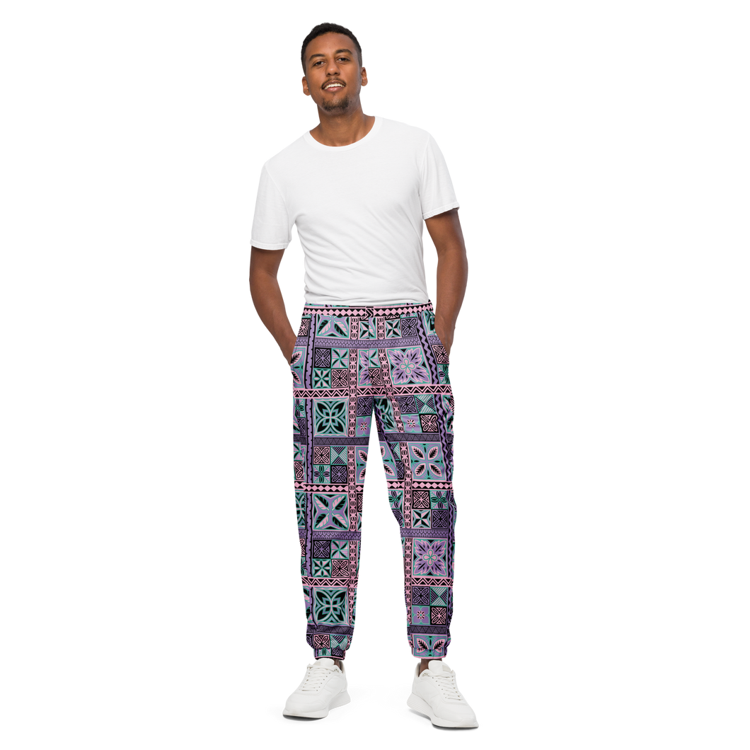 Purple Tiki Squares track pants