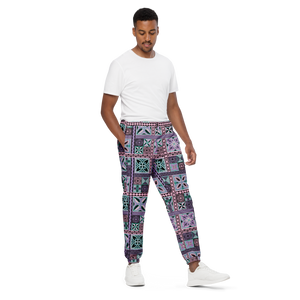 Purple Tiki Squares track pants