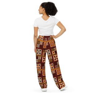 Tiki Squares wide-leg pants