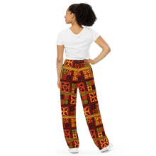 Load image into Gallery viewer, Fiery Tiki Squares wide-leg pants