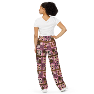 Neapolitan Tiki Squares wide-leg pants