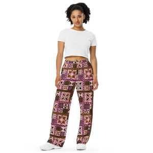 Neapolitan Tiki Squares wide-leg pants