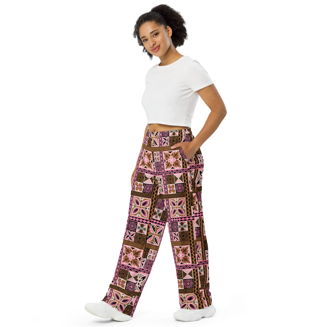 Neapolitan Tiki Squares wide-leg pants