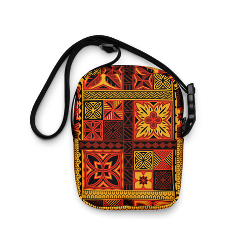 Fiery Tiki Squares Utility crossbody bag