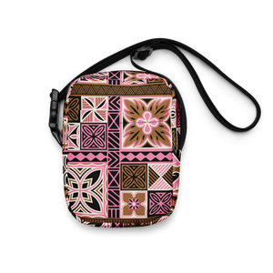 Pink Tiki Squares Utility crossbody bag