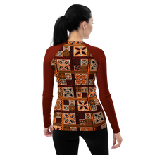 Load image into Gallery viewer, Tiki Squares Women&#39;s Rash Guard