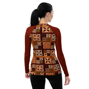 Tiki Squares Women's Rash Guard