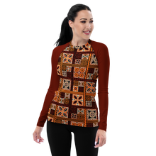 Load image into Gallery viewer, Tiki Squares Women&#39;s Rash Guard