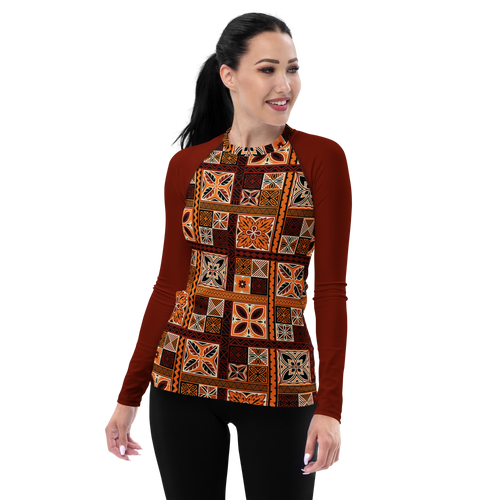 Tiki Squares Women's Rash Guard