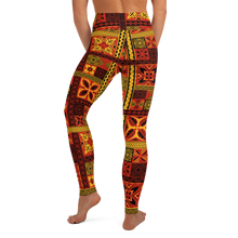 Load image into Gallery viewer, Fiery Tiki Squares Yoga Leggings