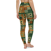 Load image into Gallery viewer, Green Tiki Squares Yoga Leggings